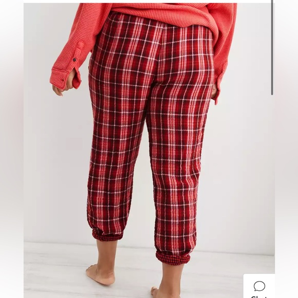 aerie | Intimates u0026 Sleepwear | Aerie Red Cotton Flannel Jogger Pajamas  Small | Poshmark